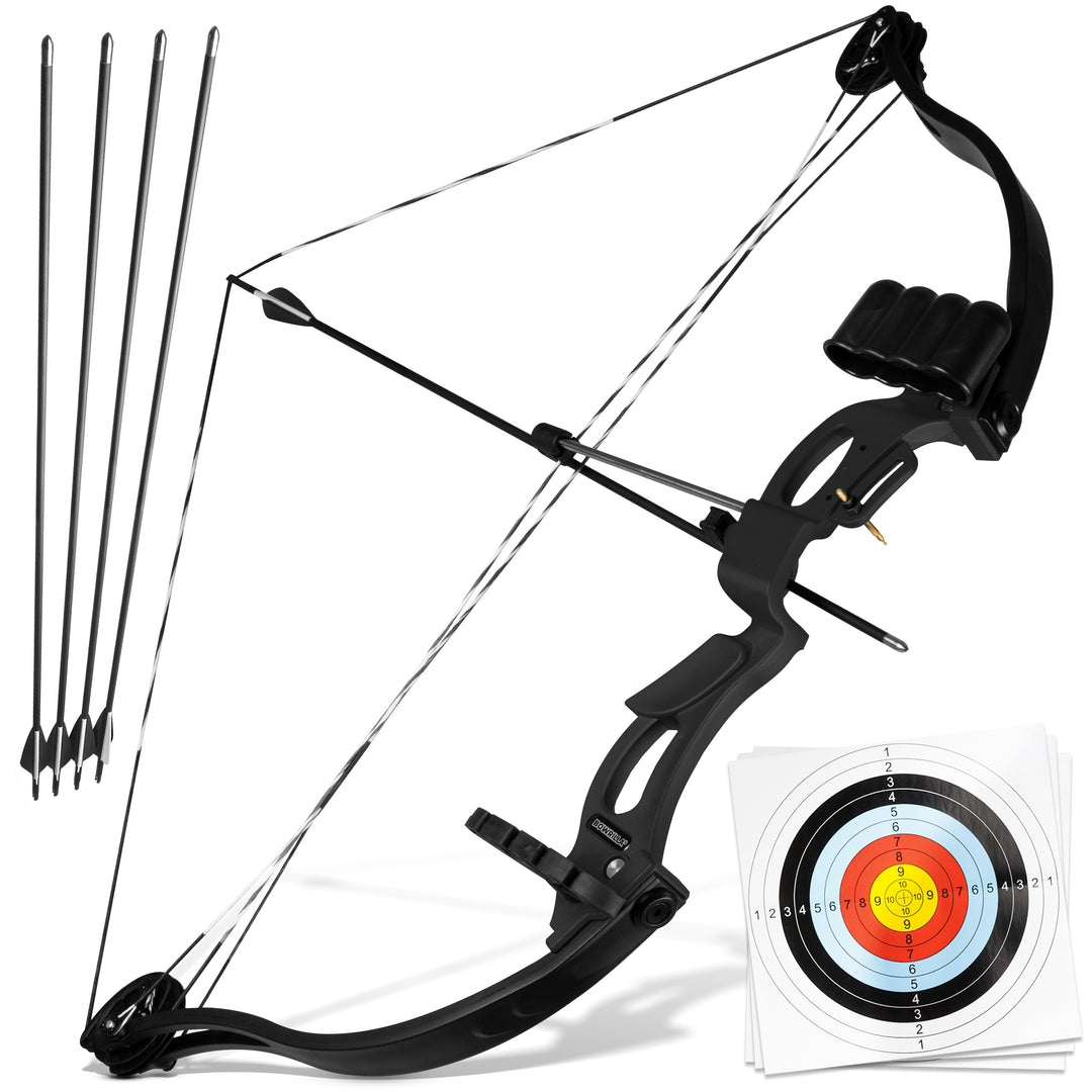 Compoundbogen Kinder - Starter Set - 15-29 lbs - 34 Zoll - BOWRILLA #farbe_schwarz