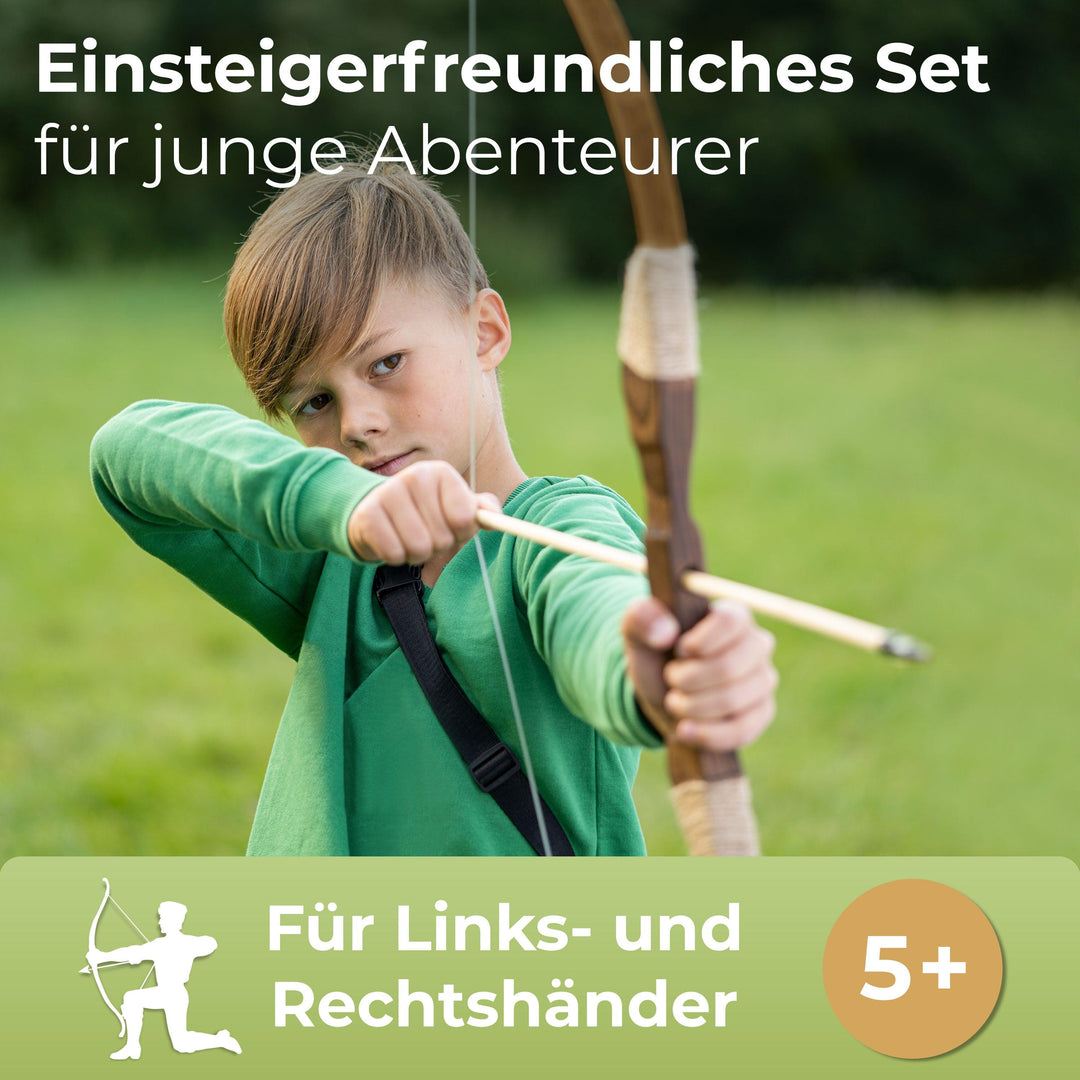 Einsteigerfreundliches Pfeil und Bogen Kinder Set. Ab 5 Jahre. #bogenlaenge_85cm