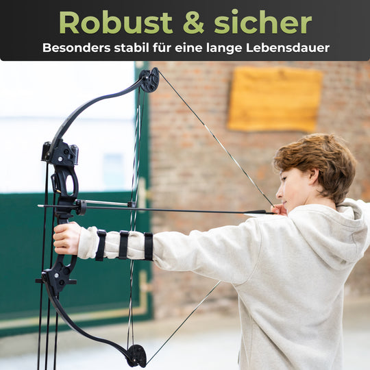 Compoundbogen Kinder - Starter Set - 15-29 lbs - 34 Zoll - BOWRILLA #farbe_blau