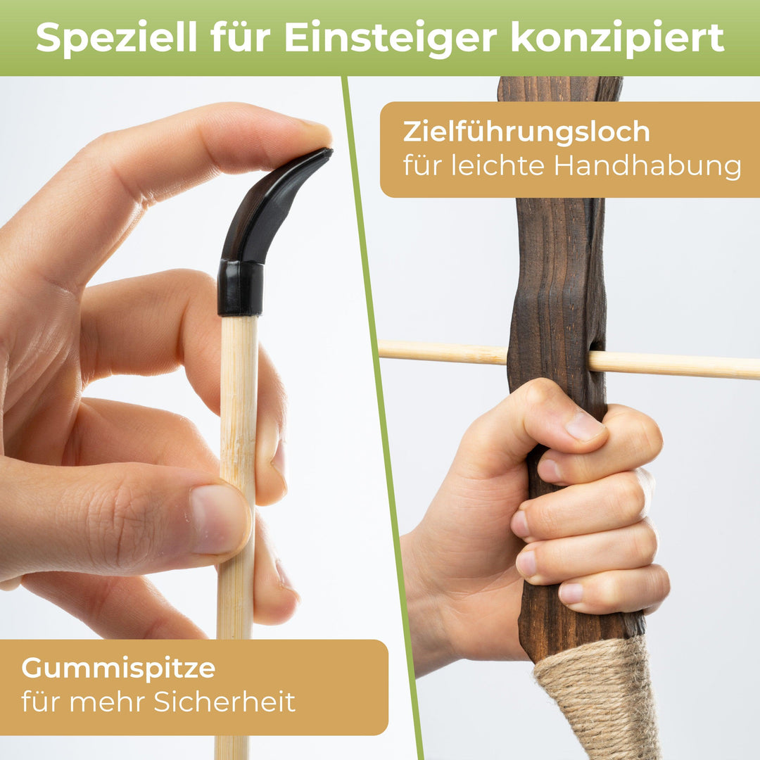 BOWRILLA Kinderbogen speziell für Einsteiger konzipiert. Zielführungshilfe und Pfeile mit Gummispitze #bogenlaenge_85cm
