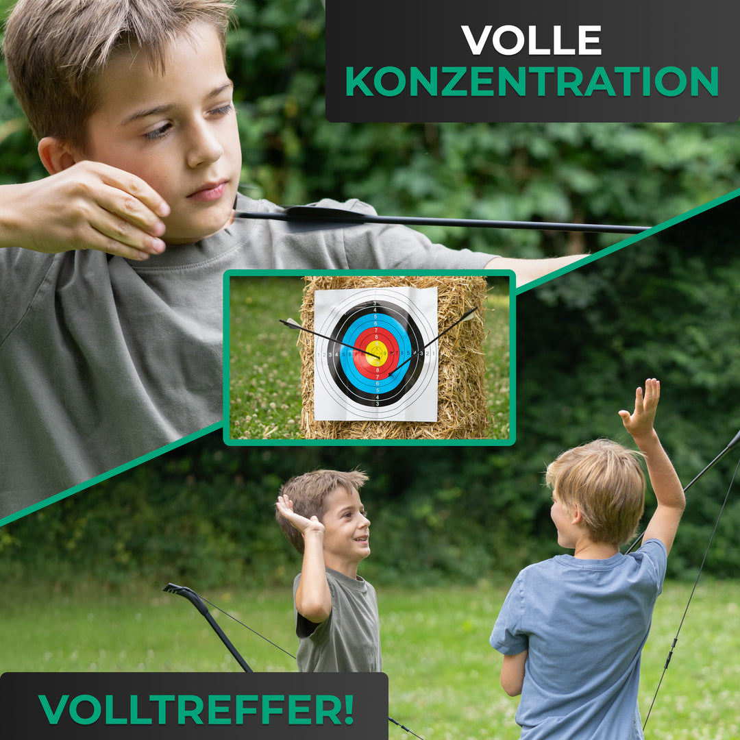 Kids Archery Set with Arrow Guide, incl. 6 Carbon-Hybrid Arrows and 3 Targets