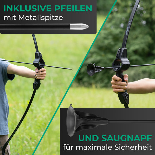 Kids Archery Set with Arrow Guide, incl. 6 Carbon-Hybrid Arrows and 3 Targets