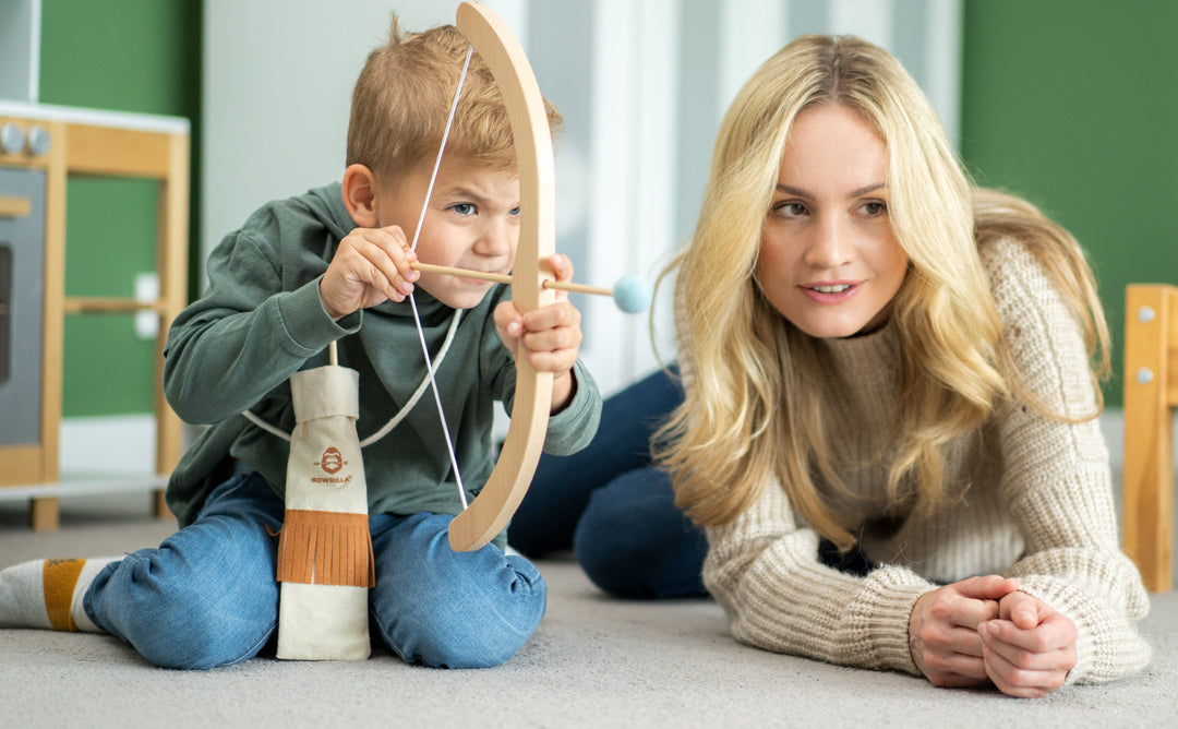 Set of 5 wooden arrows with colorful felt heads