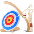 Jeu d'arc et de flèches en bois pour enfants avec flèches à ventouses, carquois et cible