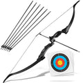 Recurvebogen Set für Einsteiger ab 8 Jahren, 25 lbs, 6 Carbon-Hybrid Pfeile & 3 Zielscheiben